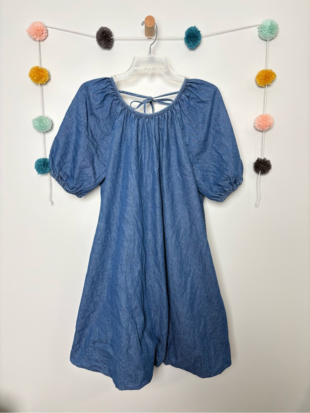 Vero Moda Denim Balloon Bubble Midi Dress